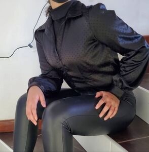 Antilia Femme Black Satin Top